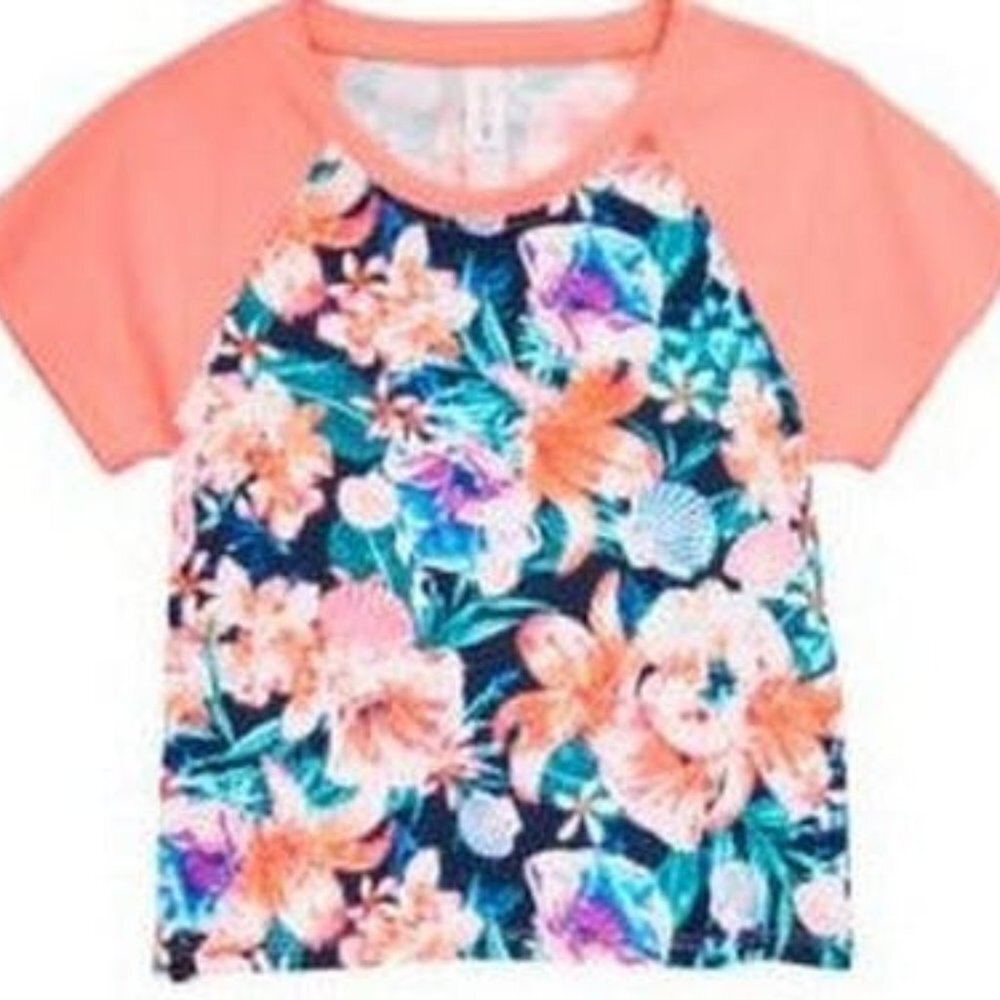 Ideology Little Girls Floral-Print Rash Guard Swimsuit Top, Size 6